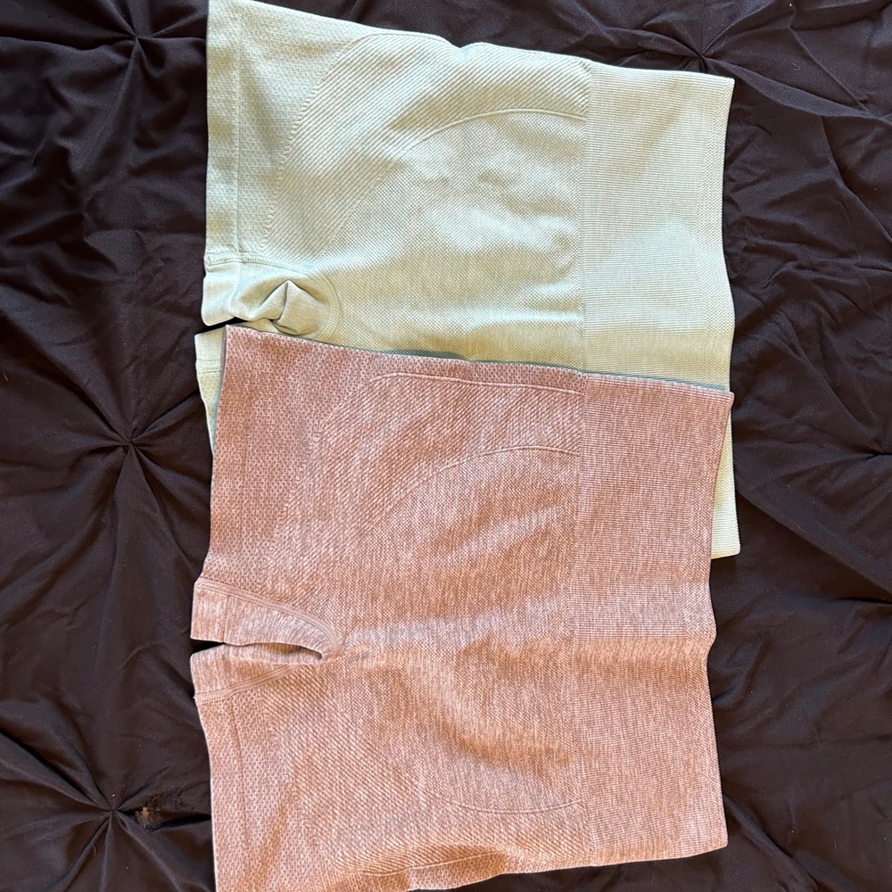 SHEIN tan and mint green athletics shorts